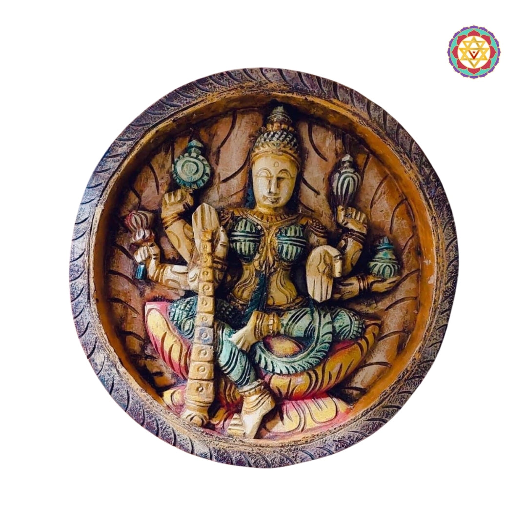 Set of Asthalaxmi Carved Round Panels (Set Of 8)