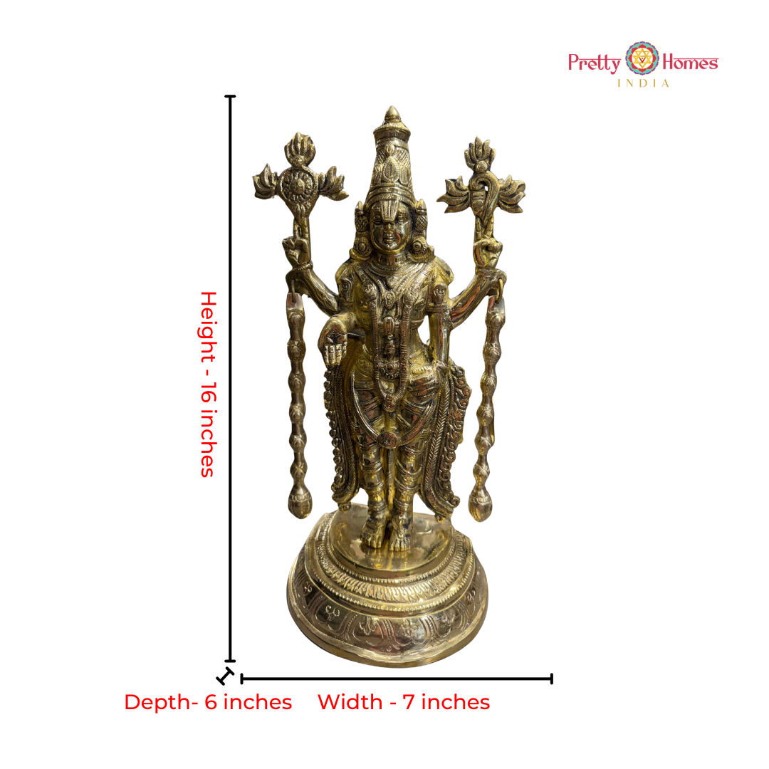 Handcrafted Lord Tirupati Balaji Idol in Superfine Brass