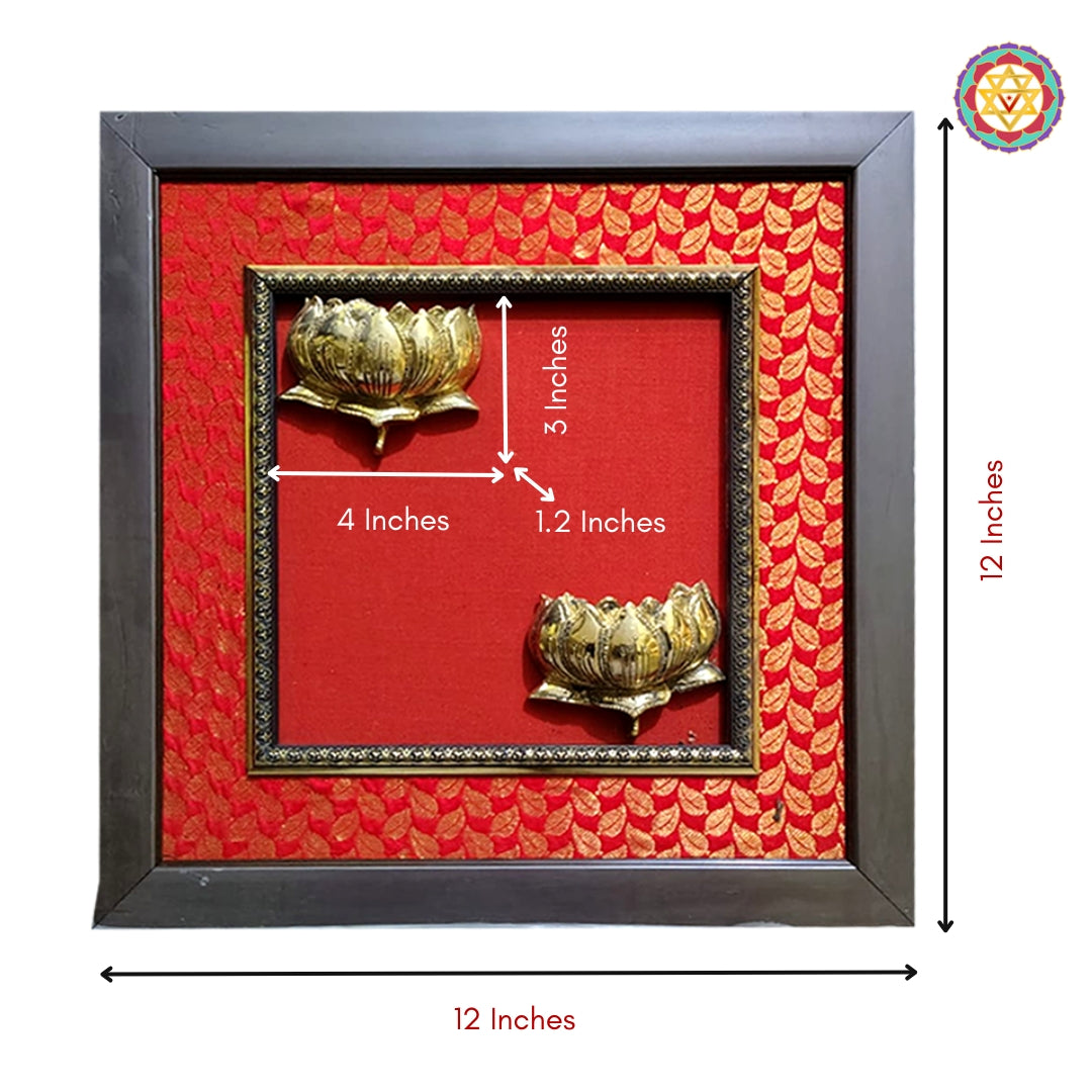 Antique brass lotus frame with handcrafted detailing