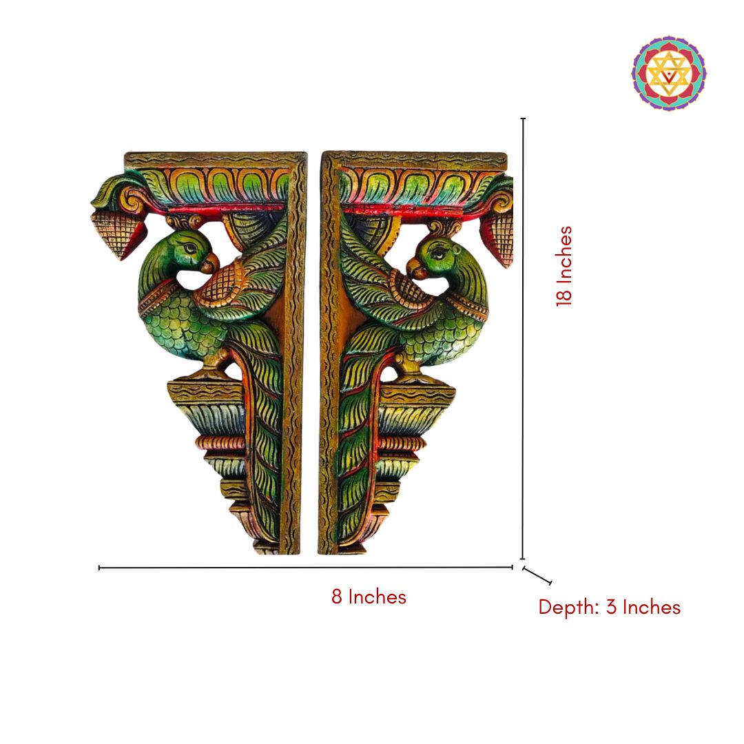Artistic parrot hanging wall piece for traditional Indian décor
