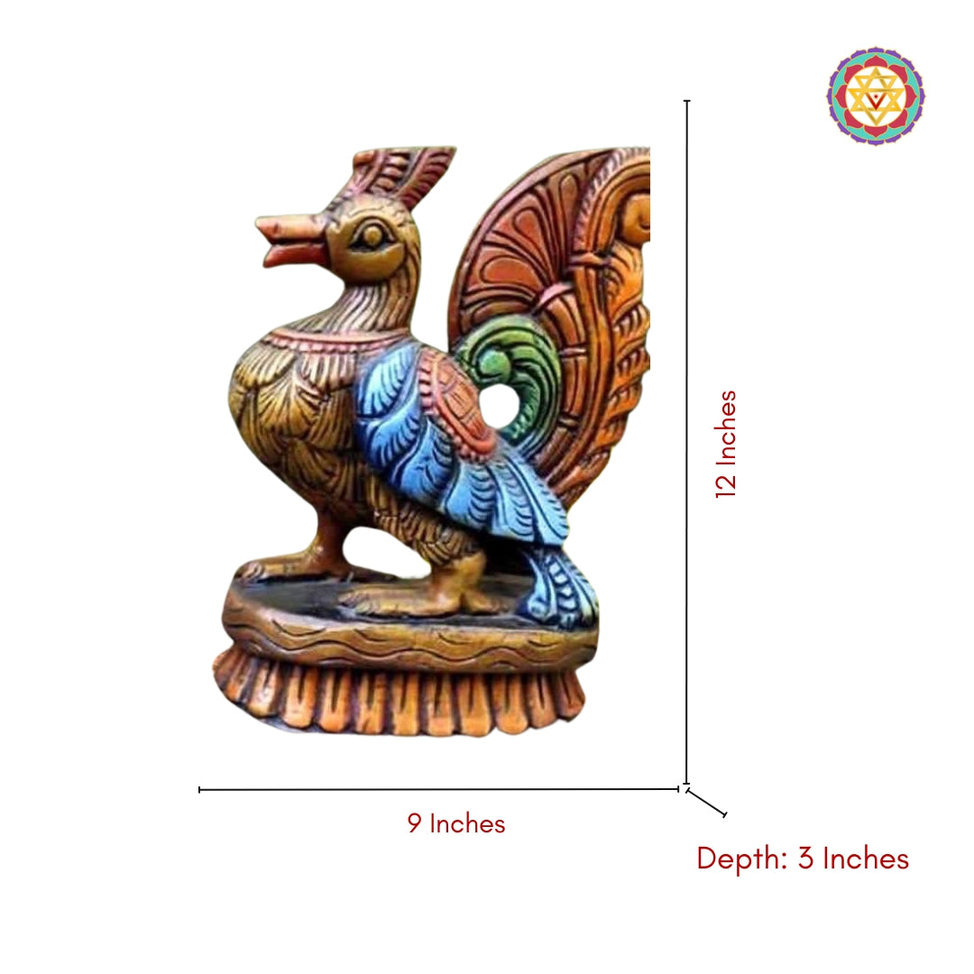 Standing Swan /Bird Hamsa (Annapakshi) Wooden Sculpture - Single