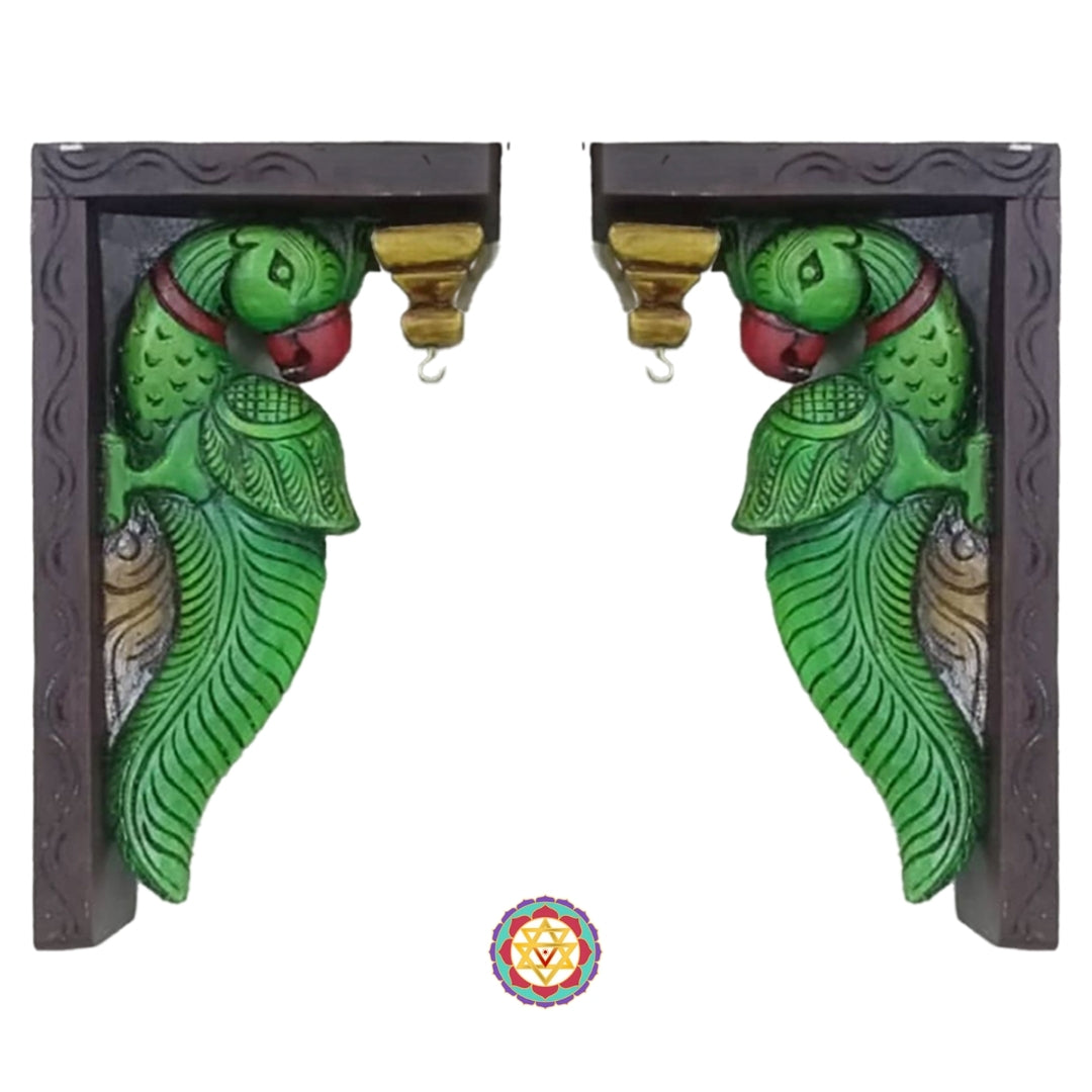 Woodcarved Parrot Brackets (Sinlge)