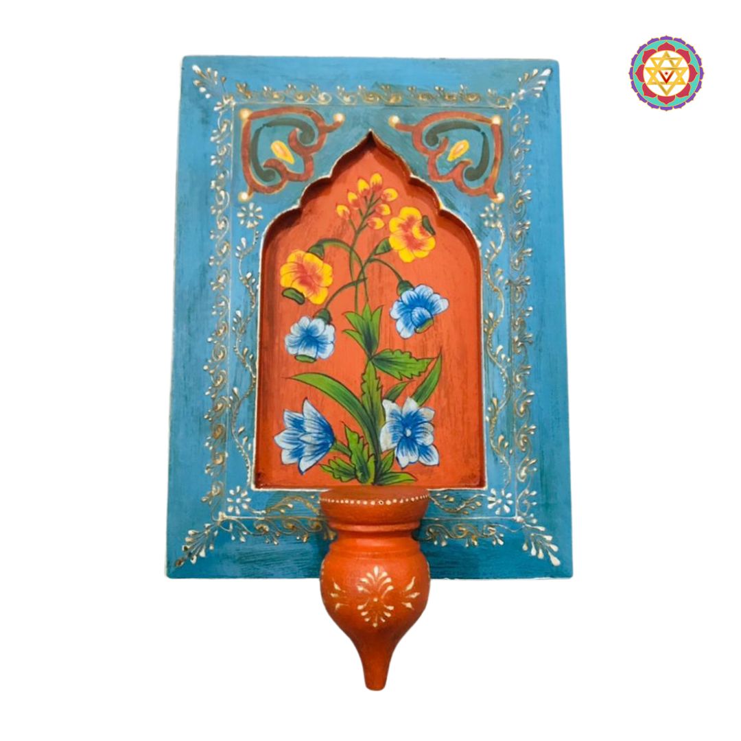 Blue and orange combo frame with Mehrab arch cutout

