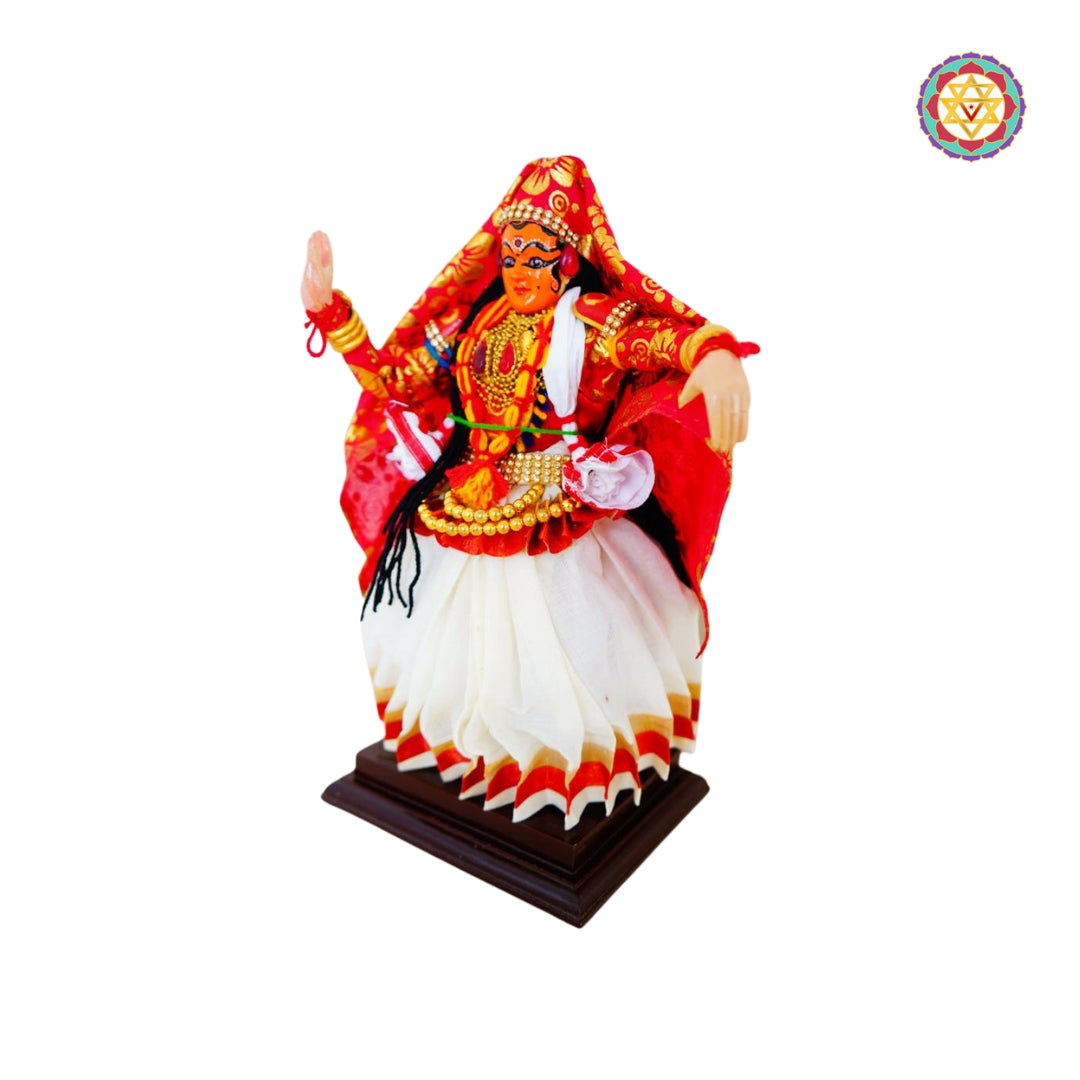 wooden hand painted kathakali rukmini doll for indian decor