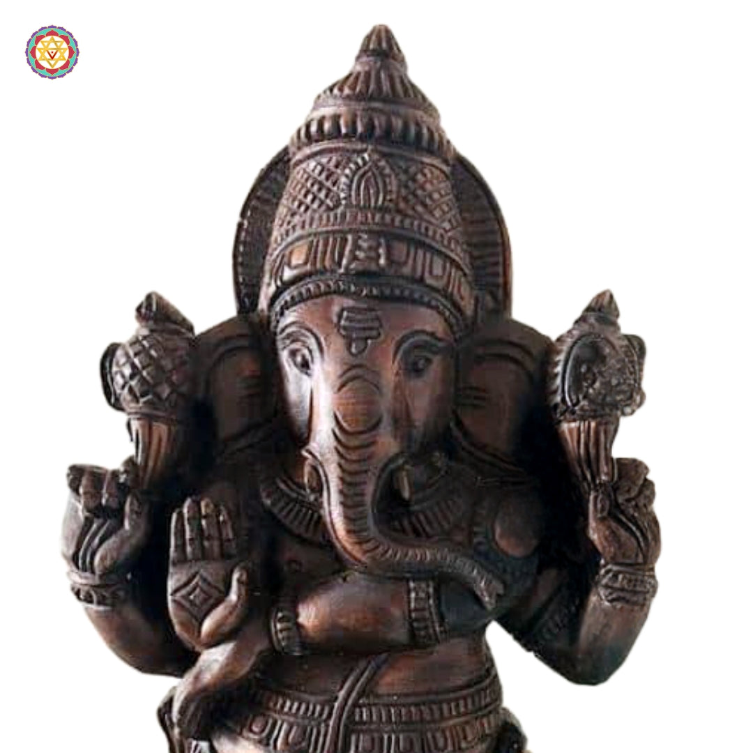 Hand Carved Dancing Ganesha on stand ,table top