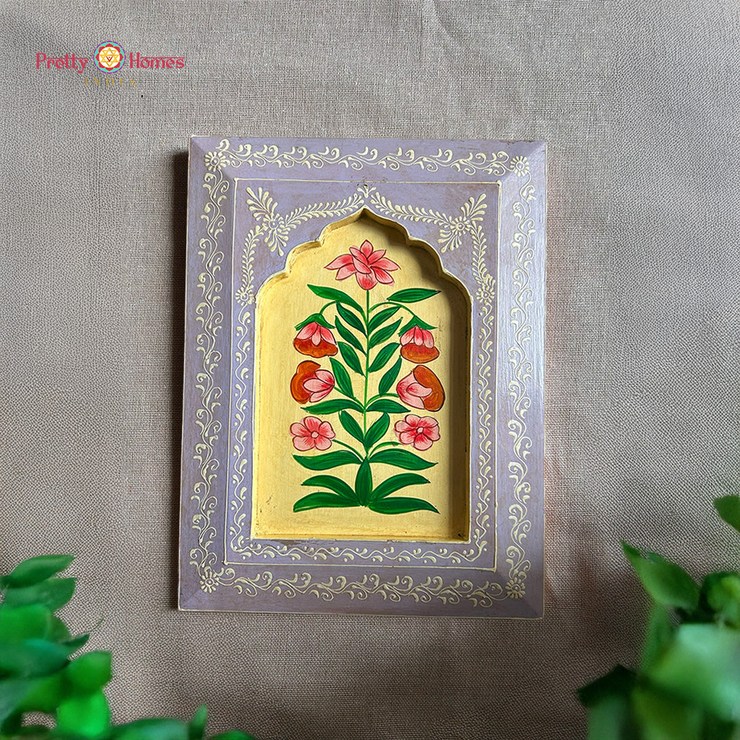 wooden handcrafted frame artistic motifs hand painted