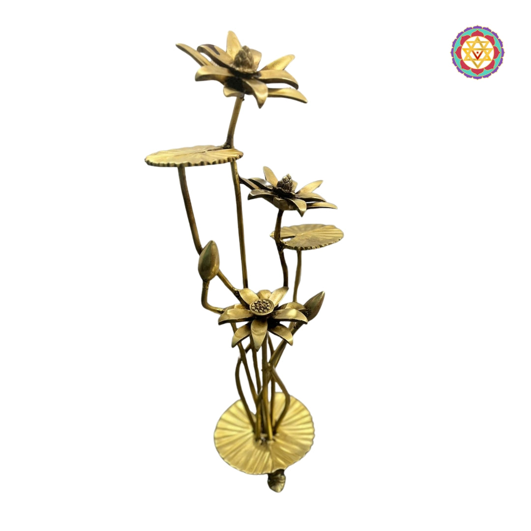 Brass Decorative Lotus Flower bouquet. 25”inches