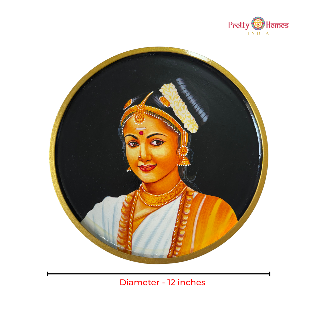 Handpainted Kerala Dancer Wall Plates