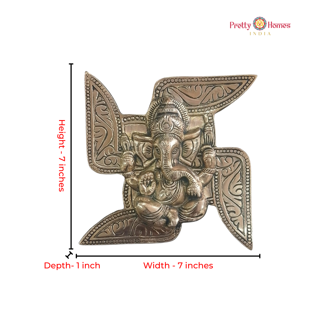 Brass Swastik Ganesha Wall Hanging
