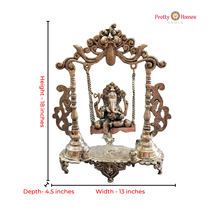 Swing Ganesha on Stand with Kirti Mukha