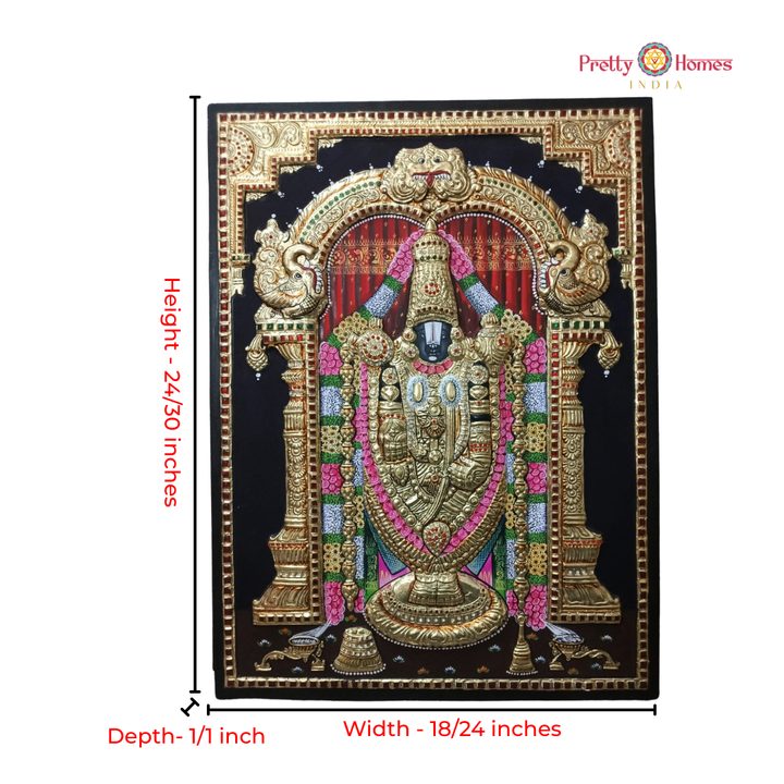 Tirupati Balaji Tanjore Painting with Kirti Mukham