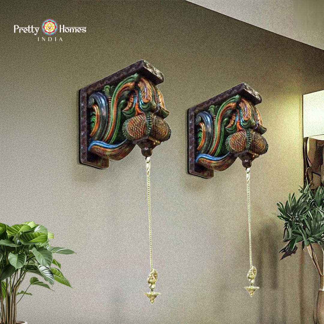 Antique wooden wall bracket — handcrafted traditional home decor.