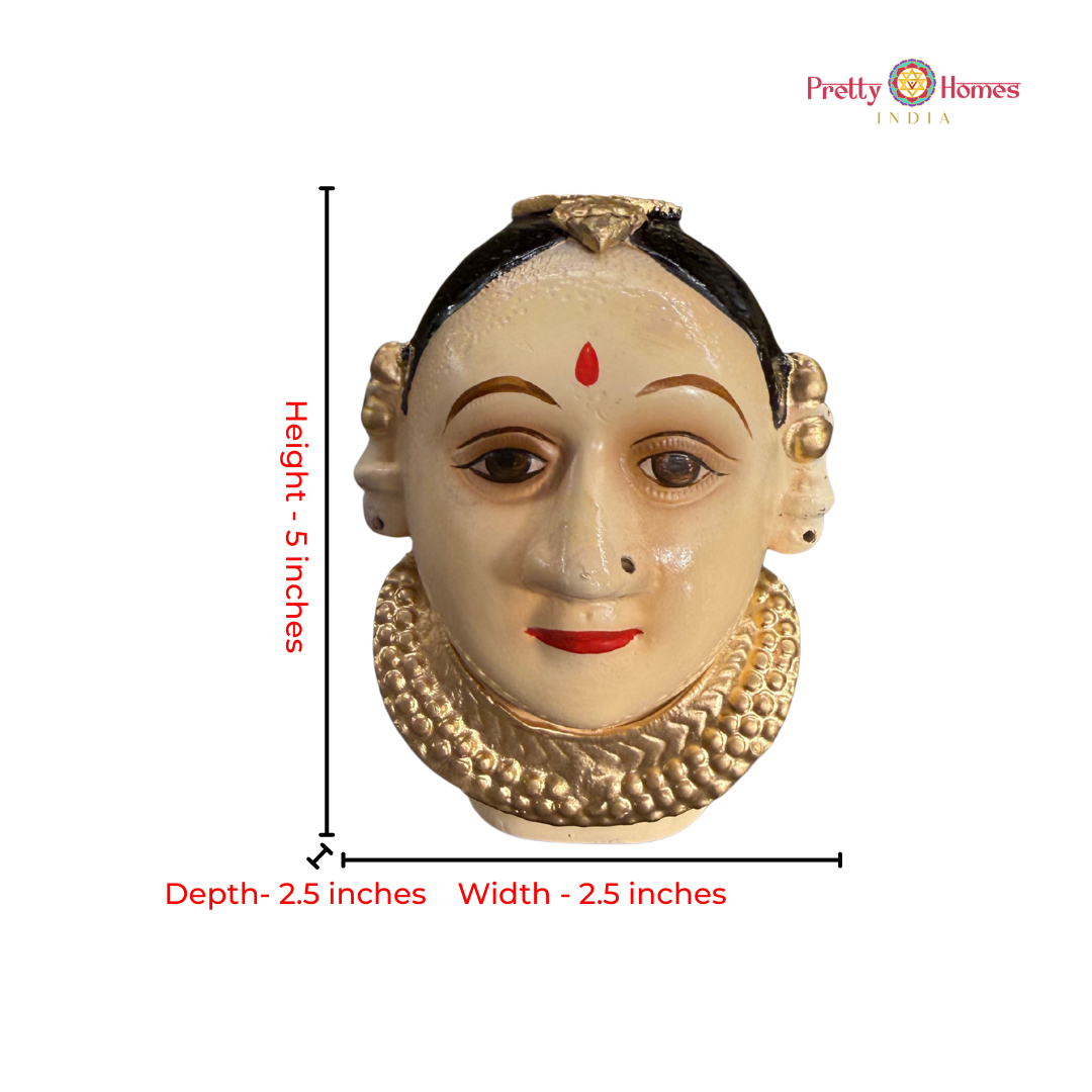 Hand-Painted Gauri Mukhalingam – Brass Gauri Head