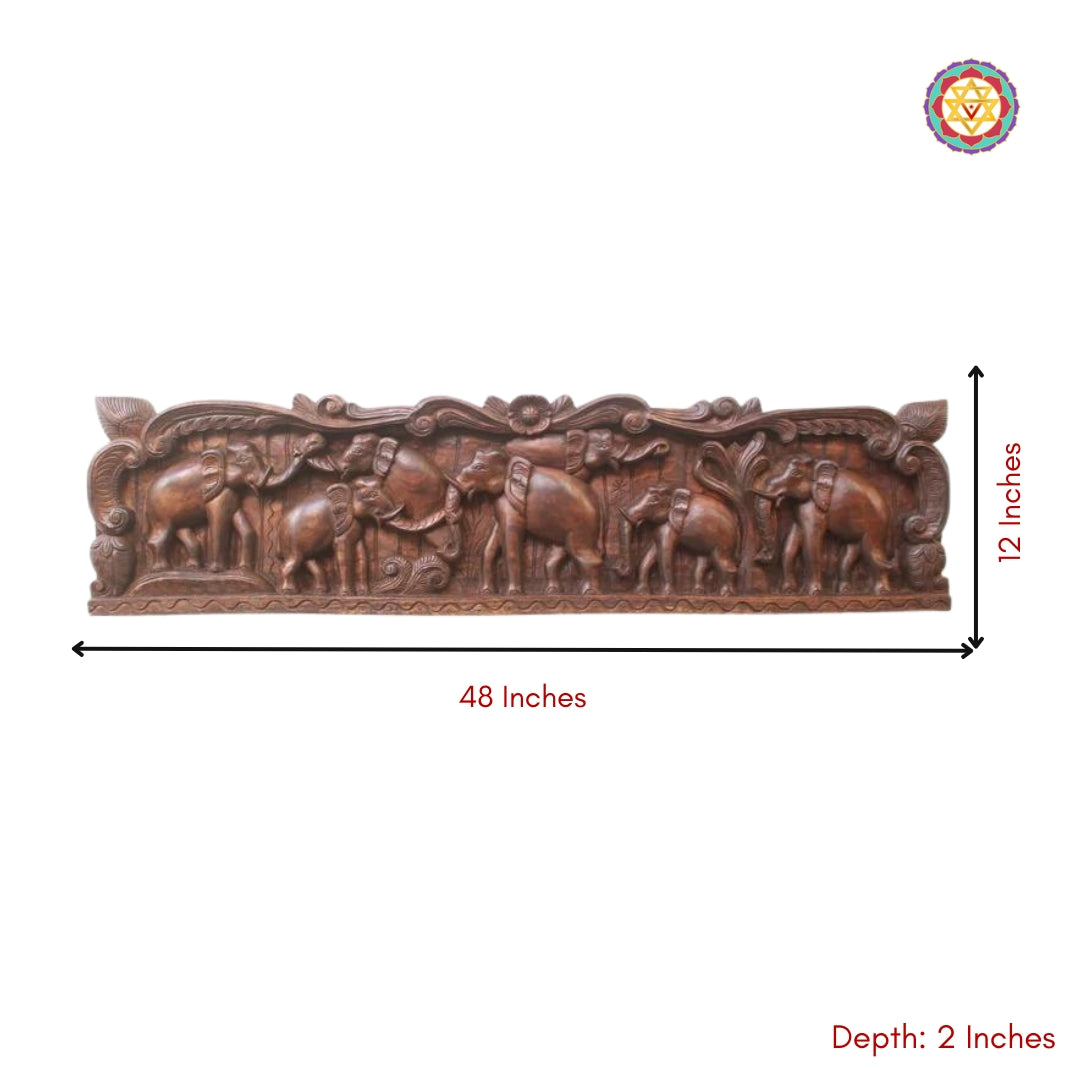 Wooden Elephants Wall Panel / Wall hanging