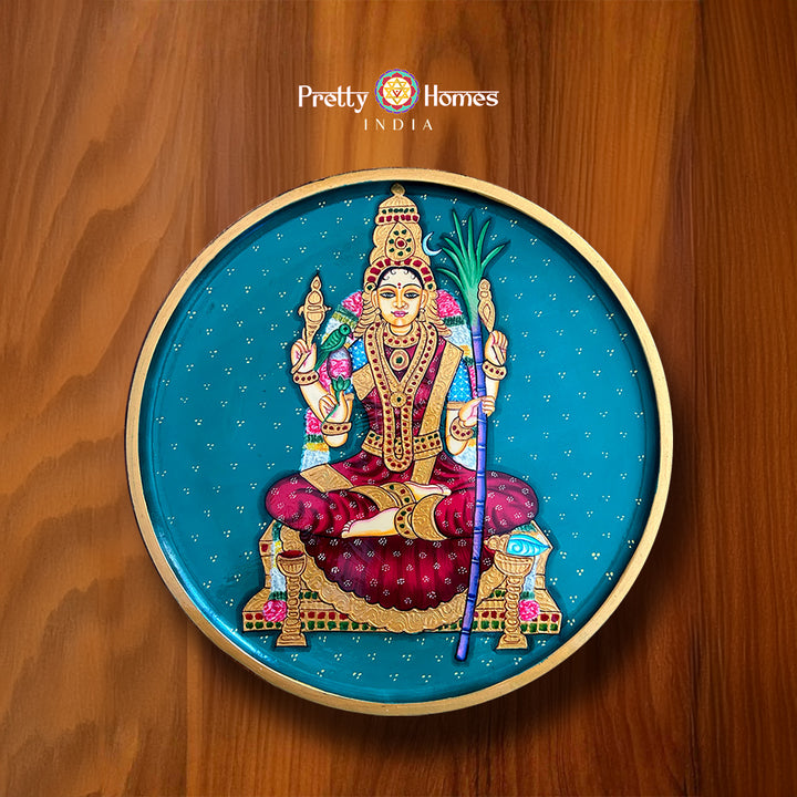 Handpainted wall plate -Rajarajeshwari /Tripurasundari