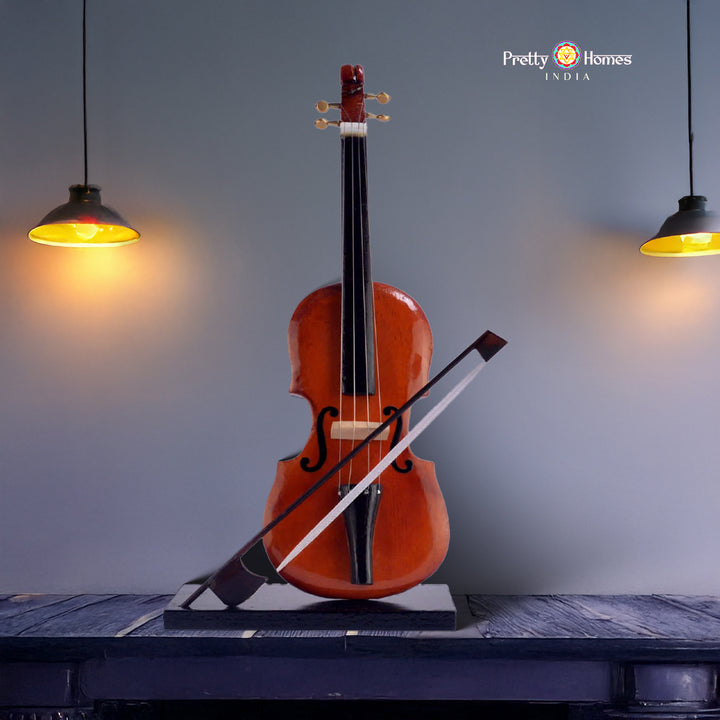 Wooden Miniature Musical Instrument Curio - Violin Miniature 10" Inches
