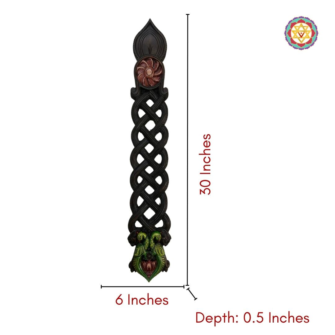  showing depth of vertical wooden wall panel with dimensions
