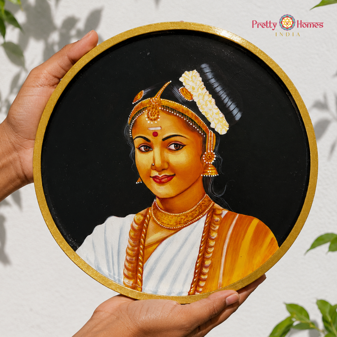 Handpainted Kerala Dancer Wall Plates
