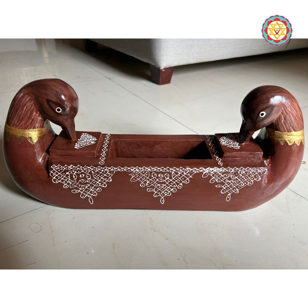 handcrafted wooden swan wall decor shelf for traditional interiors