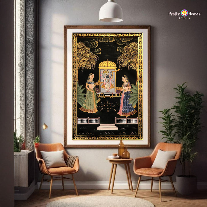 hand-painted shreenathji pichwai painting -deep utsav