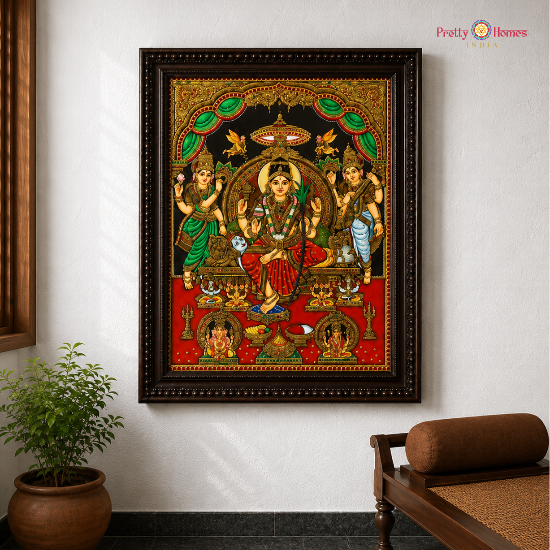 Goddess Tripura Sundari / Rajarajeshwari / Lalitha Tanjore