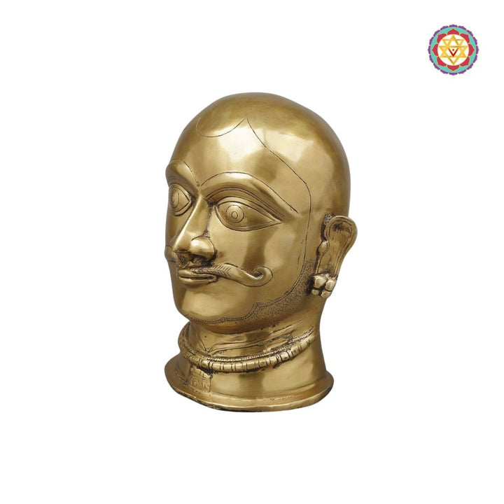 Expertly crafted with precision and care, this 10-inch Brass Shiva Mukhalingam
