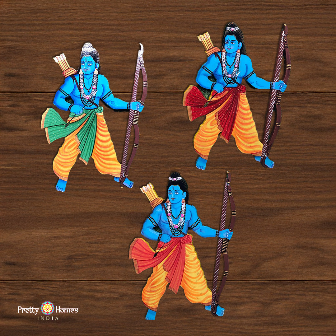 ram ji mdf cutout lord ram with bow and arrow handpainted decor