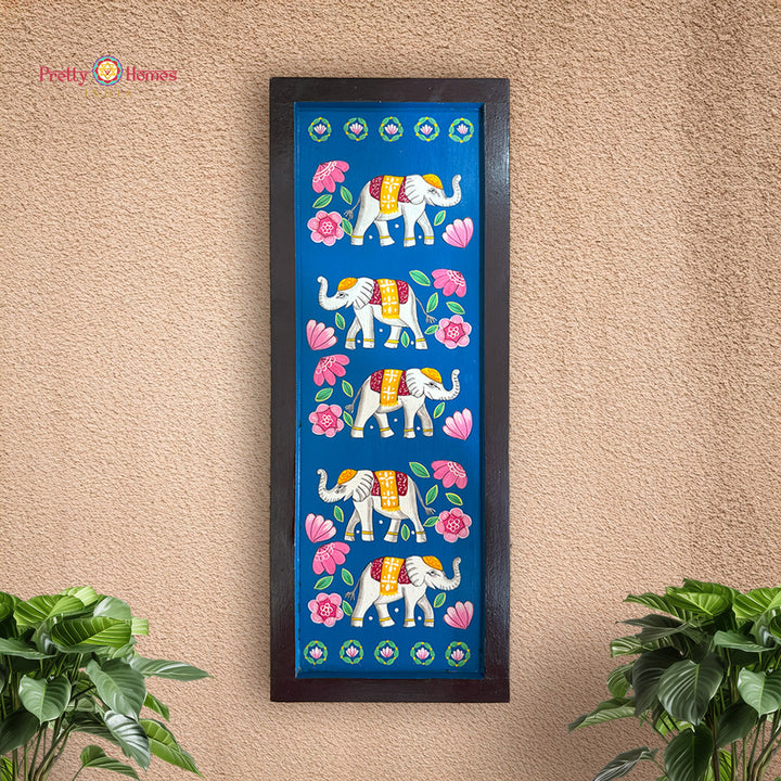Vertical Trunk-Up Pichwai Wooden Frame – Handpainted & Ready to Hang