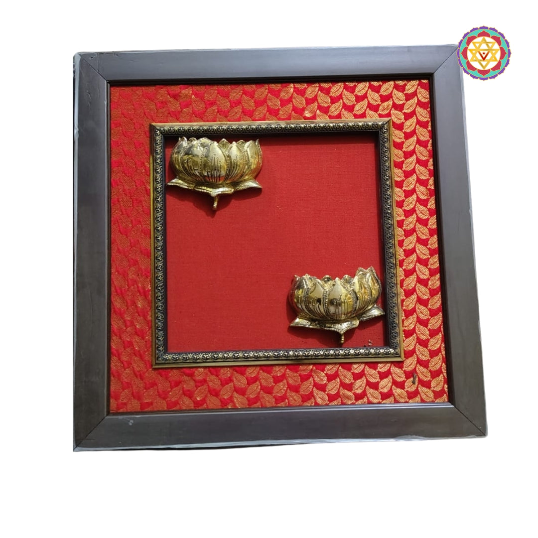 Brass lotus Wall hanging frame  With 2 lotuses