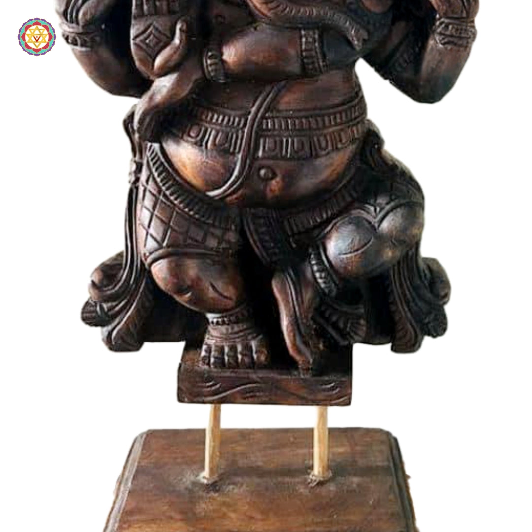 Hand Carved Dancing Ganesha on stand ,table top