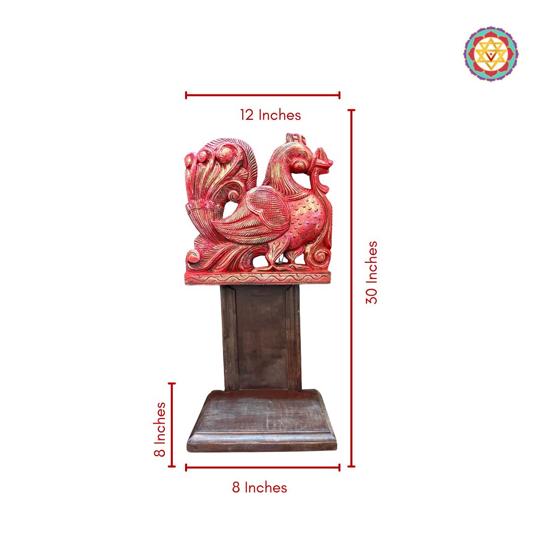 Intricately hand-carved wooden Annam stand