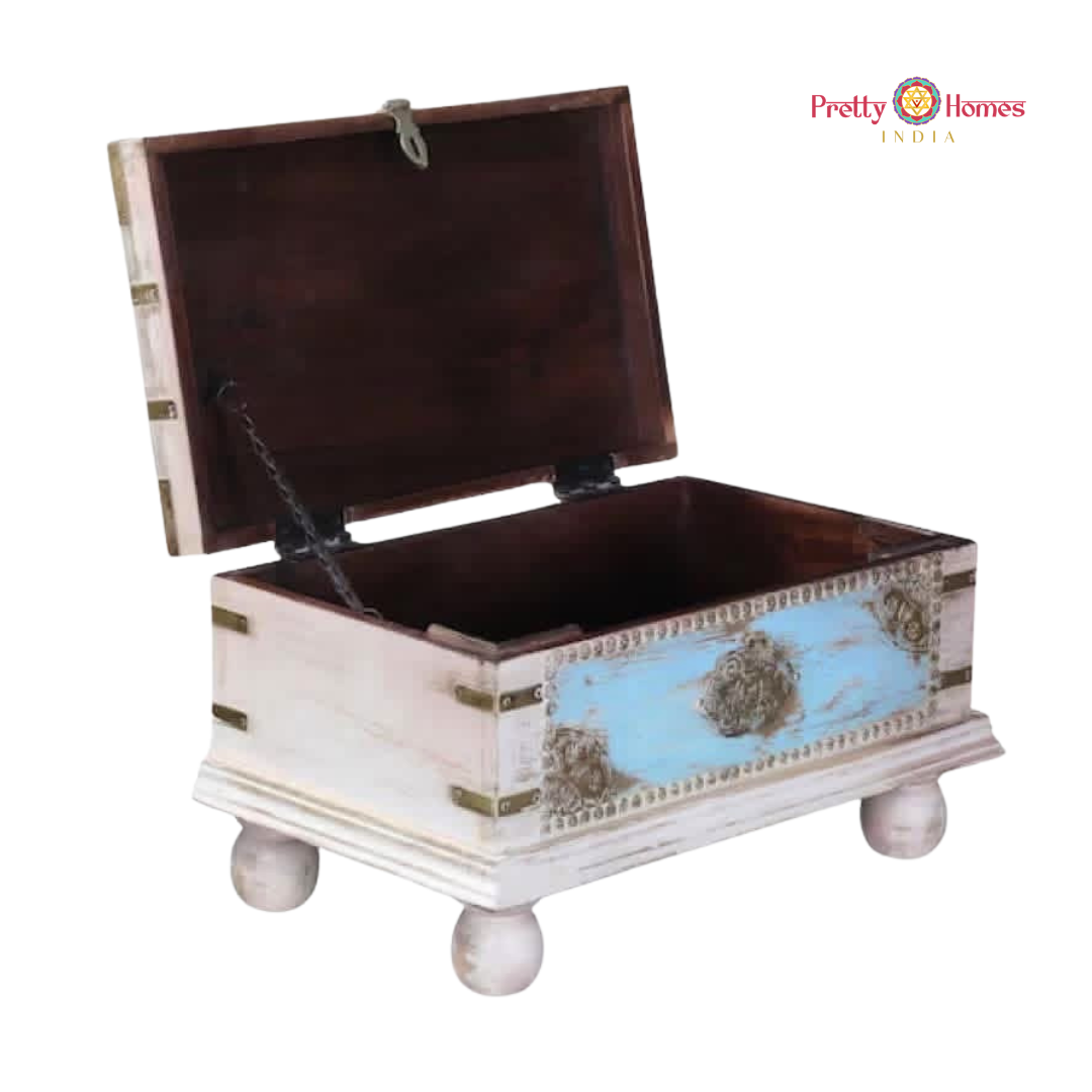 Wooden Trunk with Brass Work