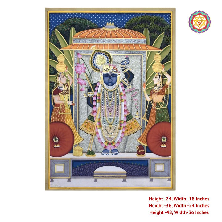 Handpainted pichwai-Gopika Prem – Shrinathji’s Divine Dance