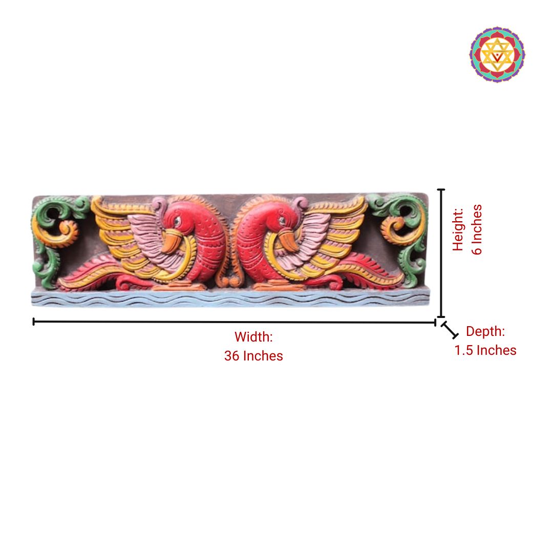 Intricately Handcarved Annams Horizontal Panel – Symbol of Grace & Divinity