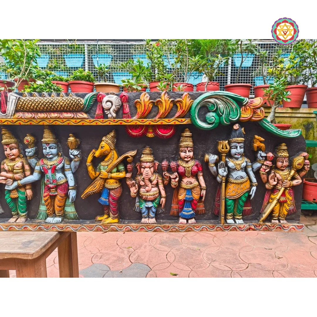 Artisanship close-up of temple procession

