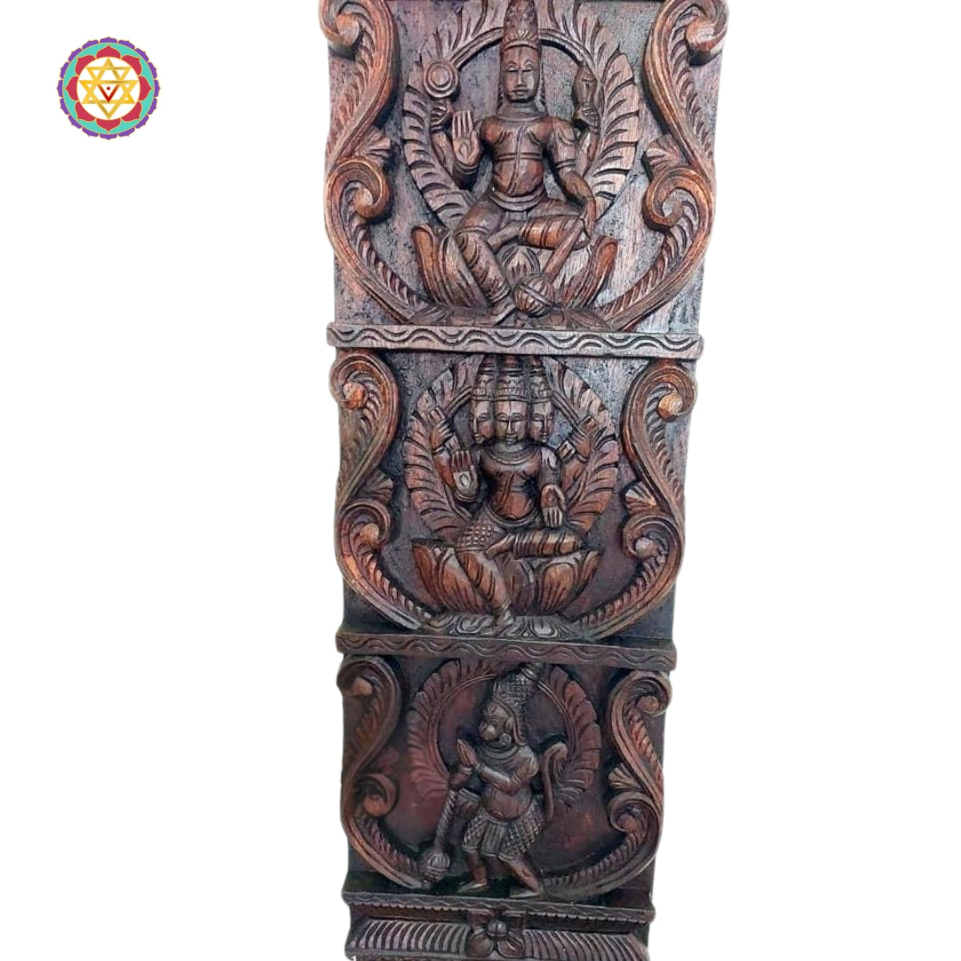 Handcarved vertical wall panel