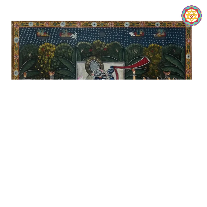 Handpainted pichwai -Sharad Poornima Raas – Shrinathji with Gopikas