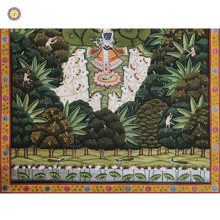 Pichwai: Shrinathji in forest