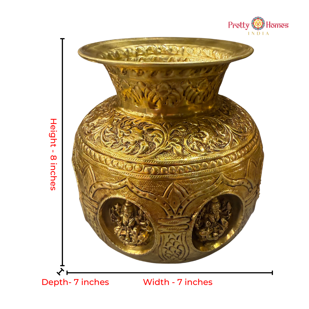 Large Sized Ashtalakshmi Kalasham in Superfine Brass
