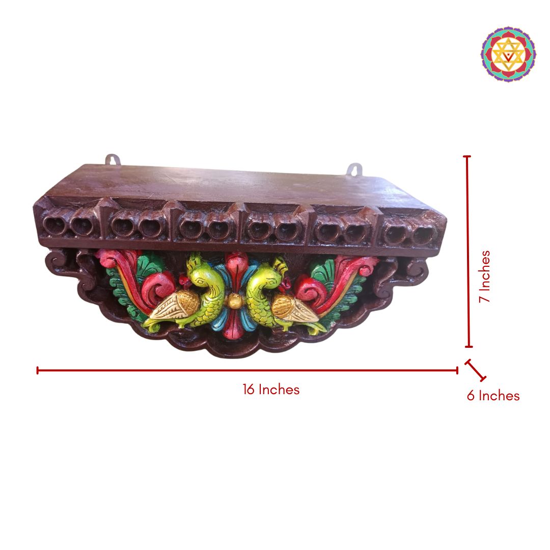 annam swan wooden shelf side view handcrafted traditional carving