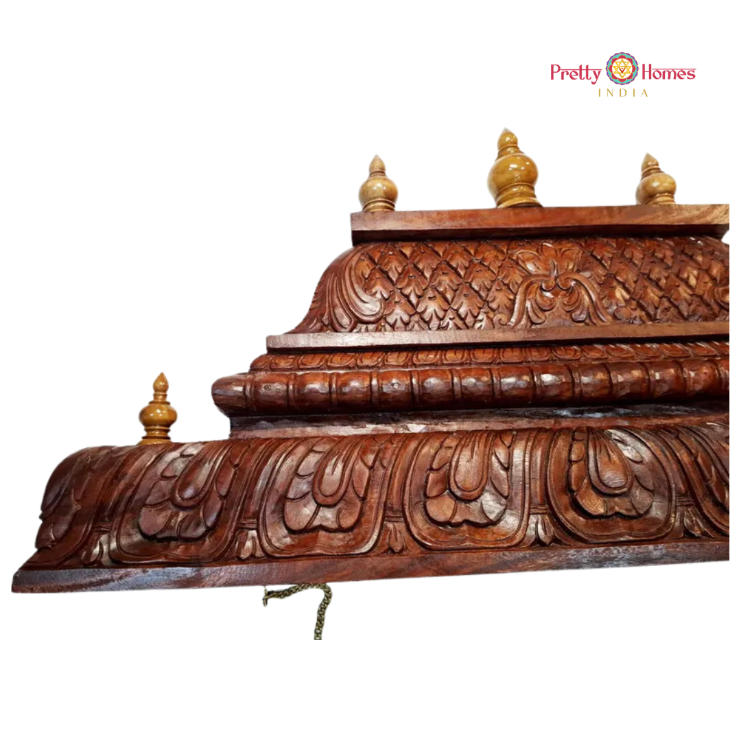 Woodcarved Majestic 3D Temple Gopuram