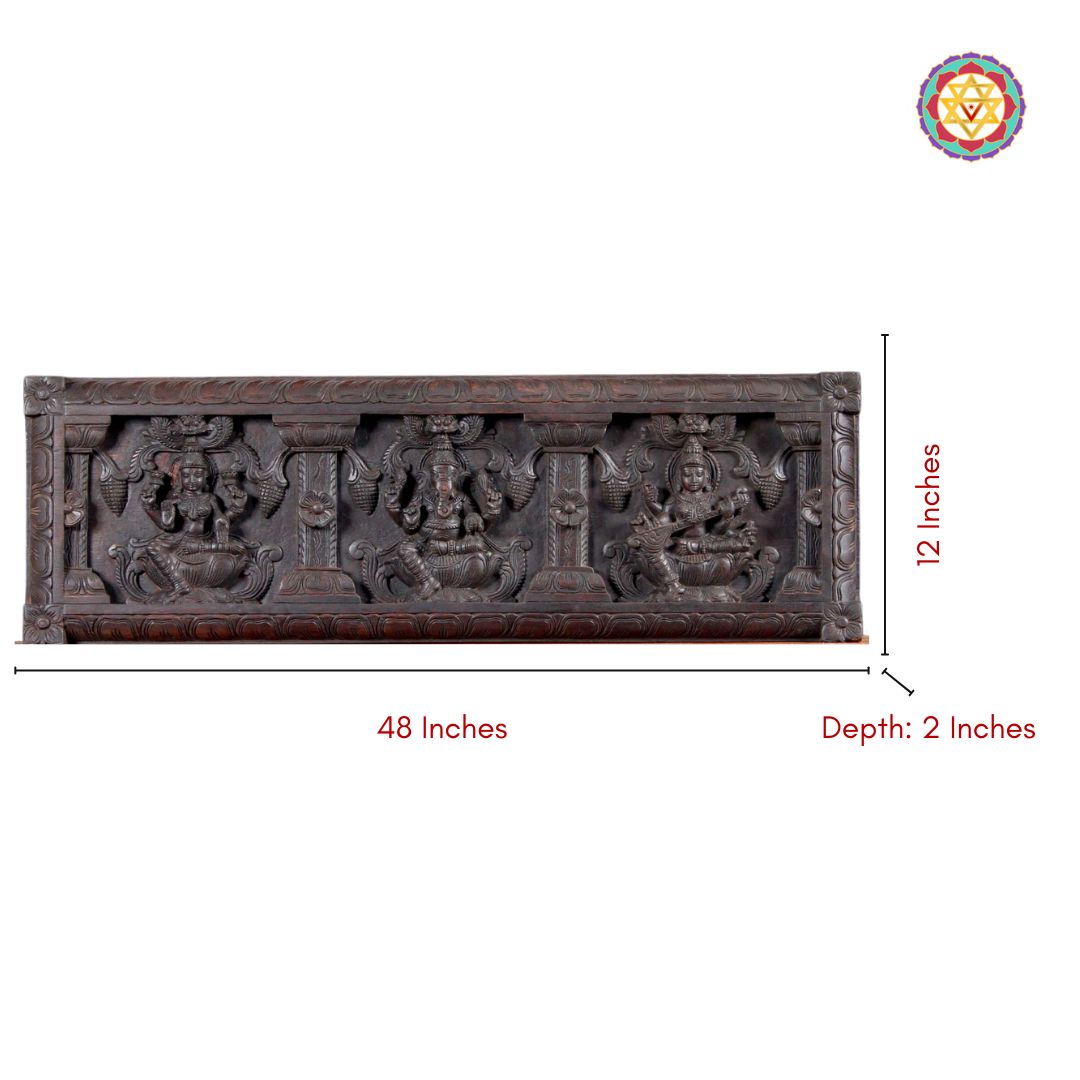 Rosewood polish finish on decorative wooden wall panel

