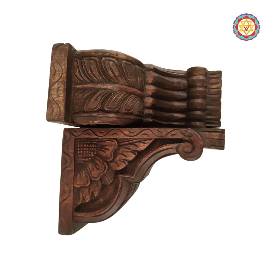 “Traditional carved wooden wall bracket in contemporary style”