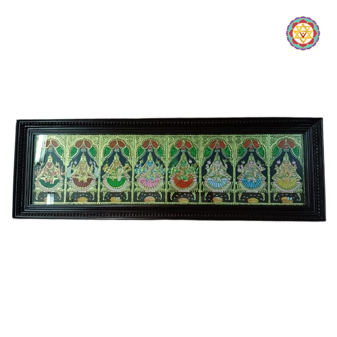 Handcrafted Tanjore Painting Goddess Ashtalakshmi Gold Foil
