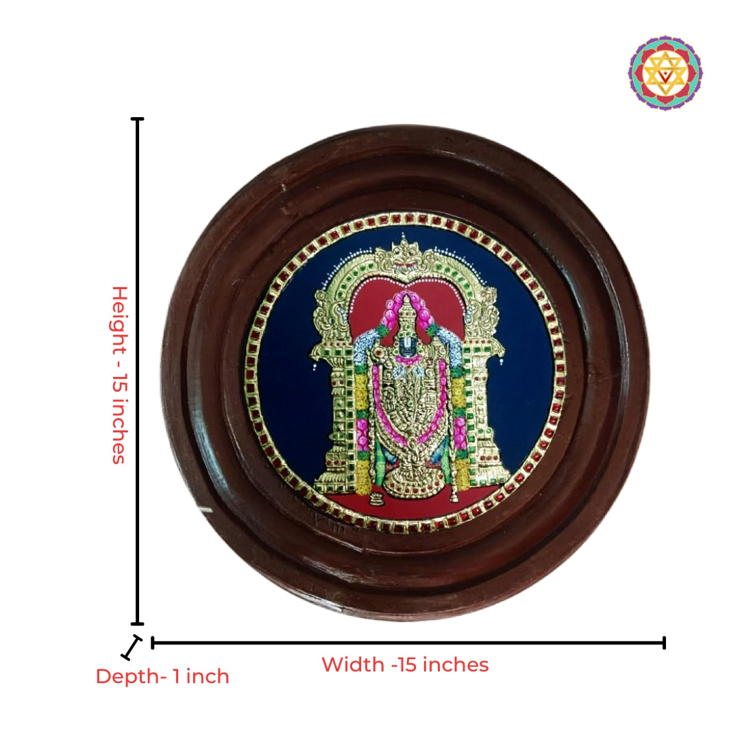 Handcrafted Tanjore Painting Lord Balaji Gold Foil