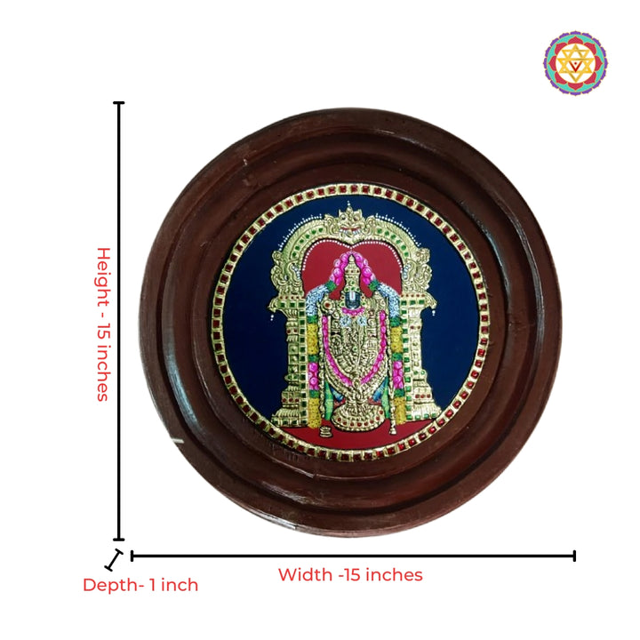 Handcrafted Tanjore Painting Lord Balaji Gold Foil