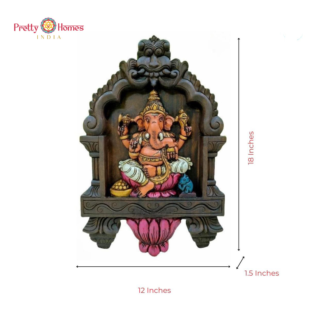 Indian Laxmi wood carving — handcarved goddess wall decor for interiors.