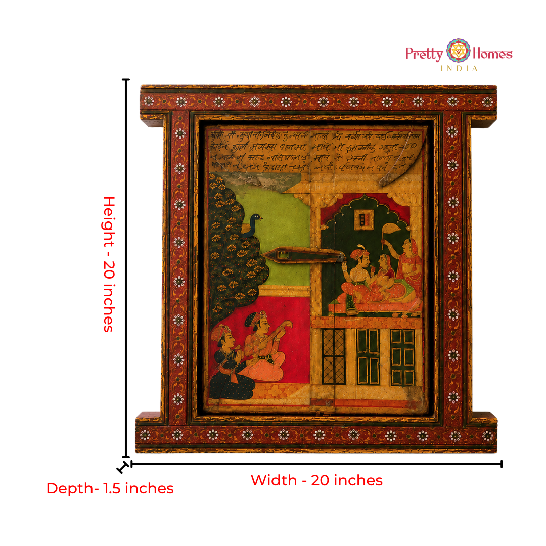 Hand-Painted Decorative Window – Indian Royal King
