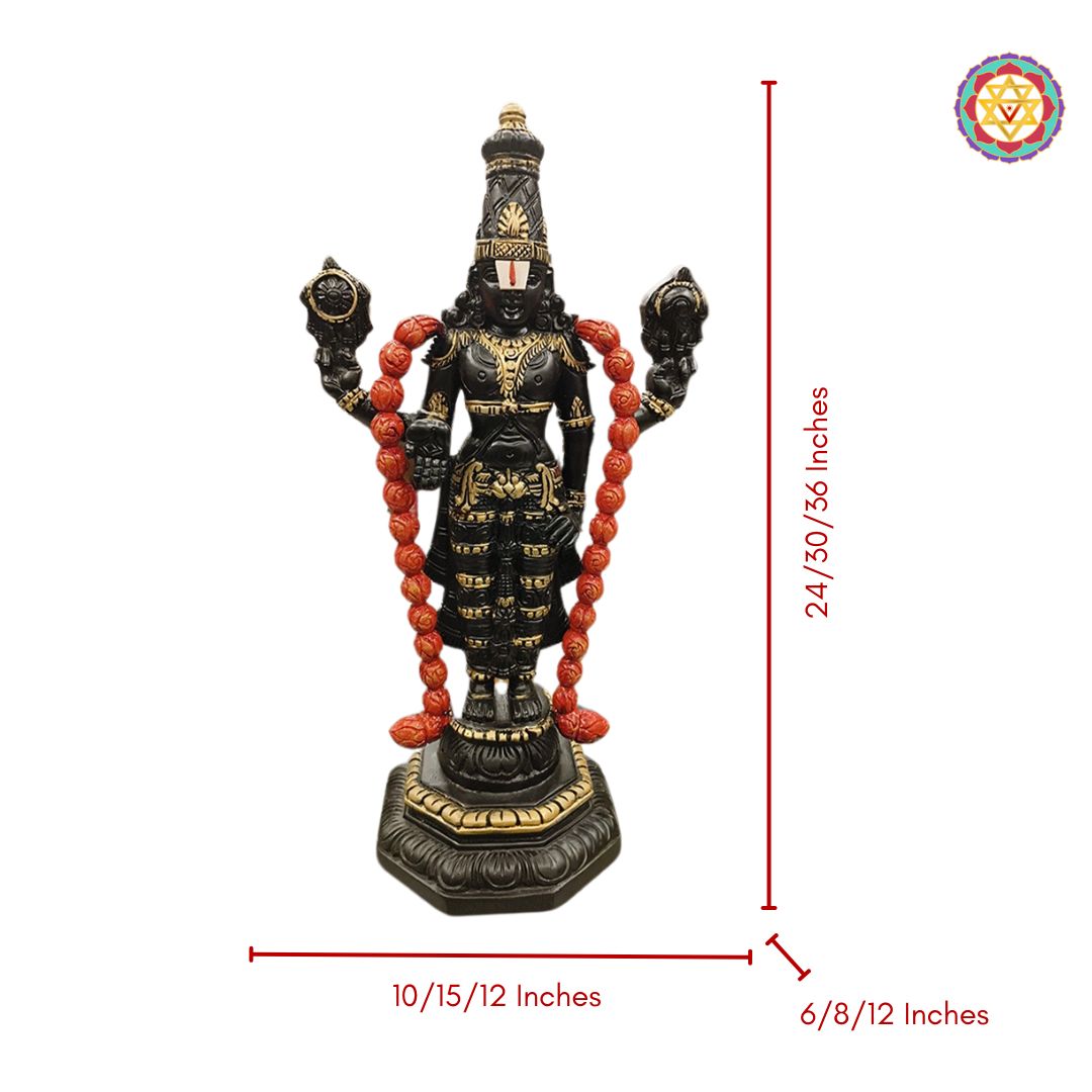 teakwood kalyan statue Balaji statue done in beautiful Multicolour.