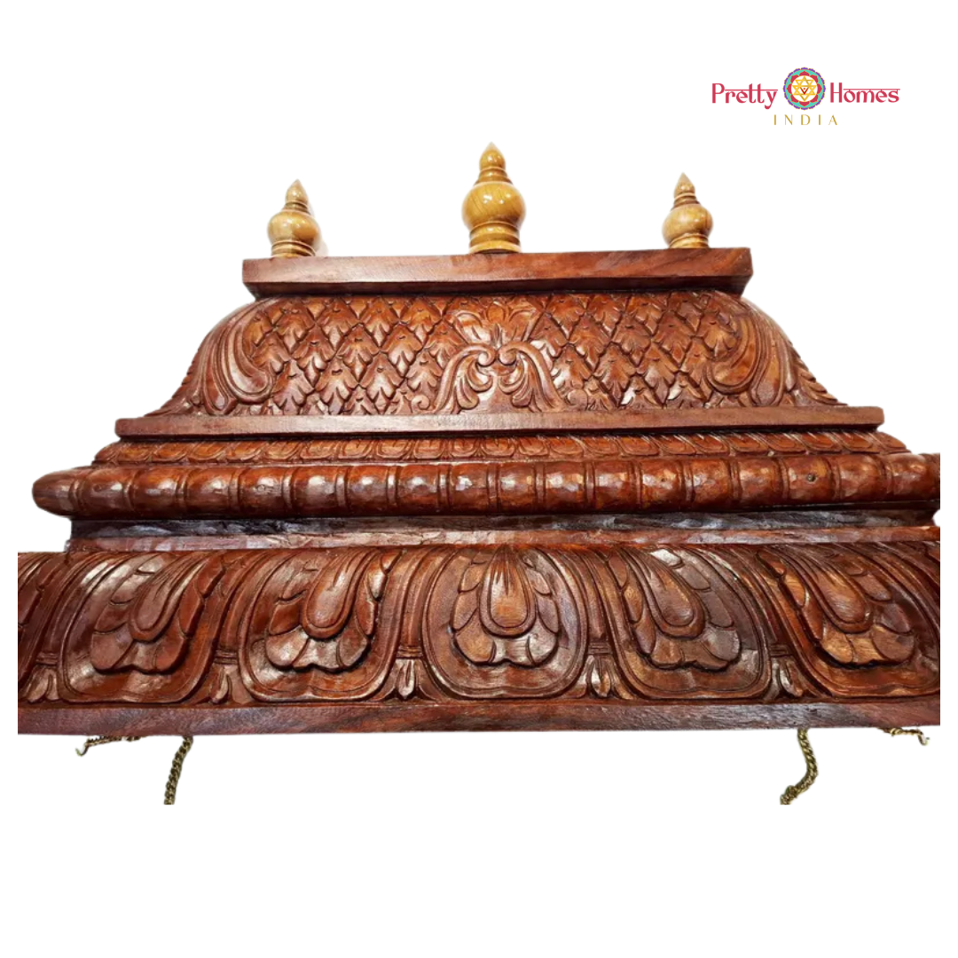Woodcarved Majestic 3D Temple Gopuram